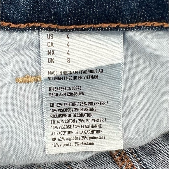 American Eagle Outfitters Stretch Rough Hem Jean Mini Skirt Size 4 Women’s - Picture 4 of 5